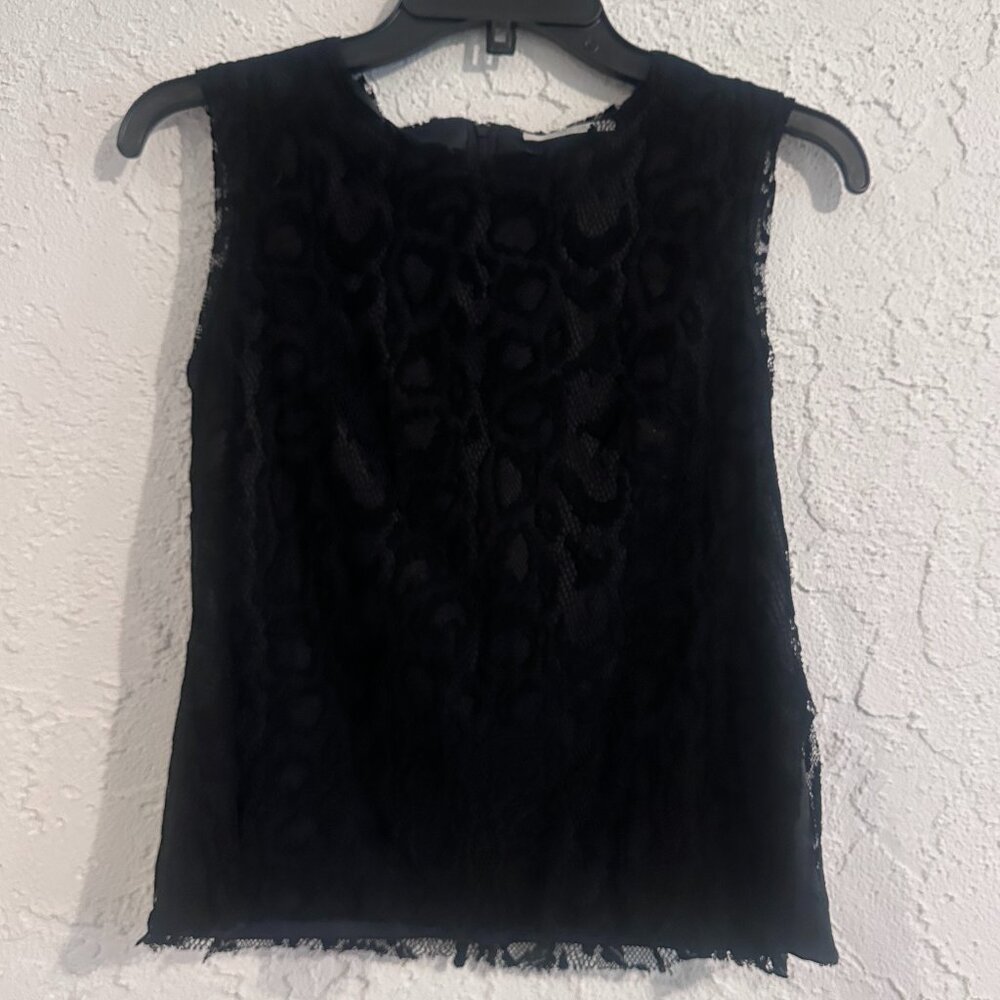 Patrick Cox Elegant Black Lace Sleeveless Top – Made in Japan – Size S